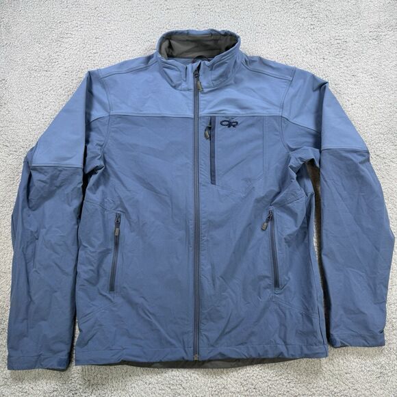 Outdoor Research Circuit Men Jacket Size Large Blue Softshell Hiking Camping - Picture 1 of 9